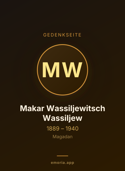 Gedenkportrait von Makar Wassiljewitsch Wassiljew