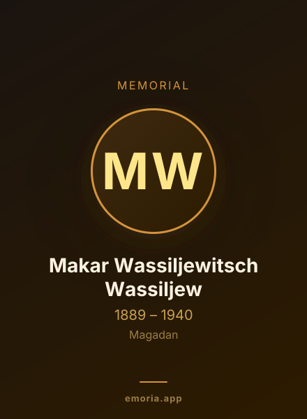 Memorial portrait of Makar Wassiljewitsch Wassiljew