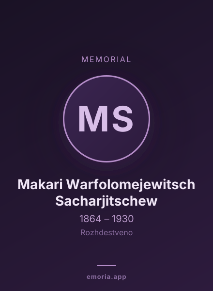 Memorial portrait of Makari Warfolomejewitsch Sacharjitschew