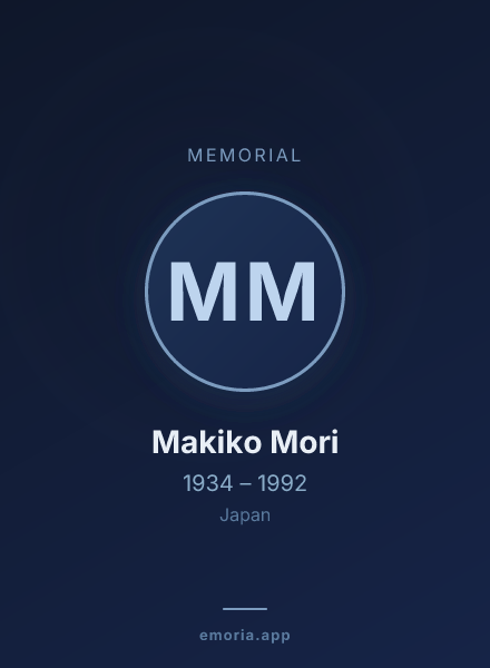 Memorial portrait of Makiko Mori
