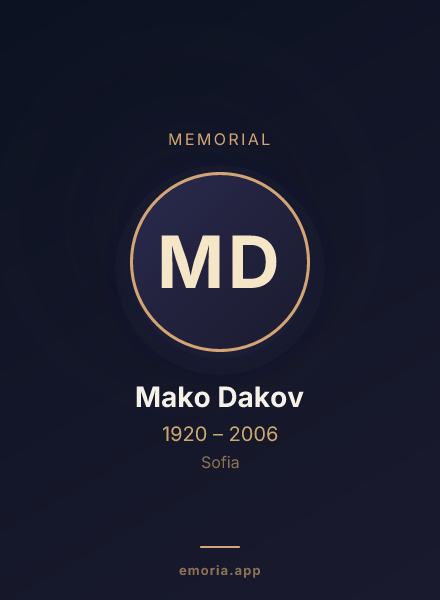 Memorial portrait of Mako Dakov