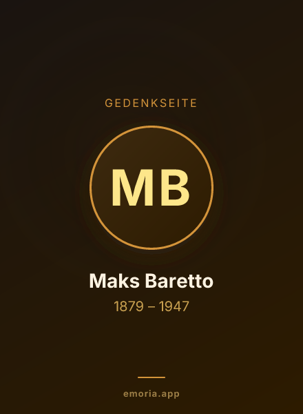 Gedenkportrait von Maks Baretto