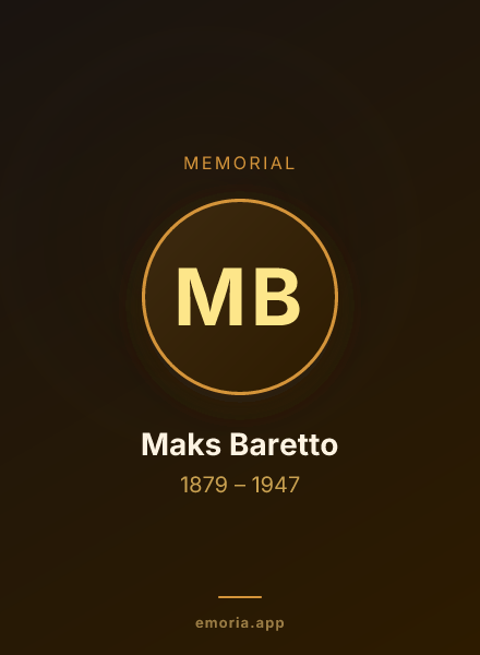 Memorial portrait of Maks Baretto