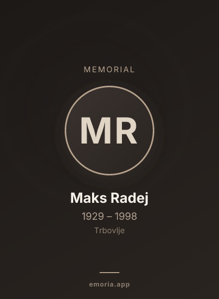 Memorial portrait of Maks Radej