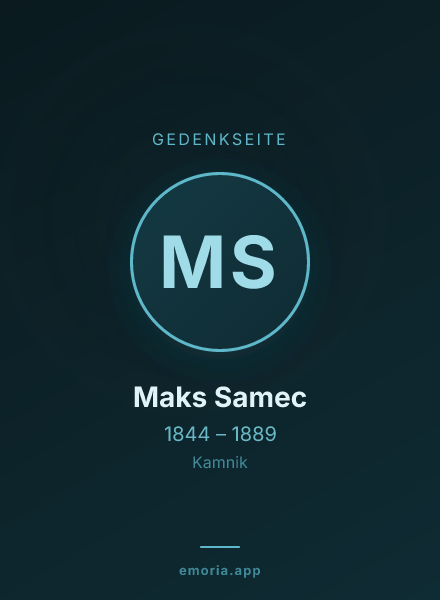 Gedenkportrait von Maks Samec