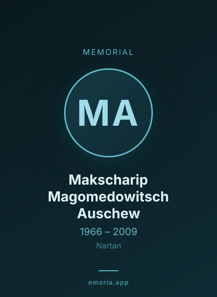 Memorial portrait of Makscharip Magomedowitsch Auschew