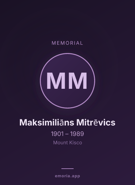 Memorial portrait of Maksimiliāns Mitrēvics