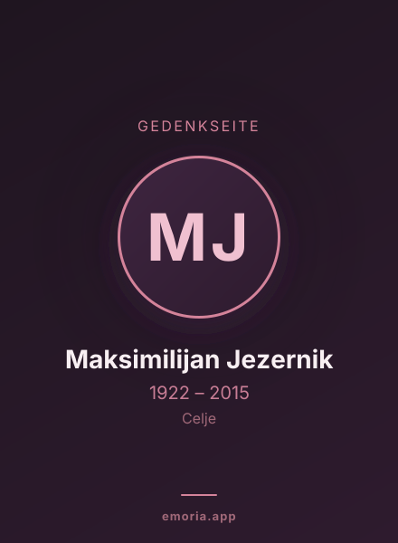 Gedenkportrait von Maksimilijan Jezernik