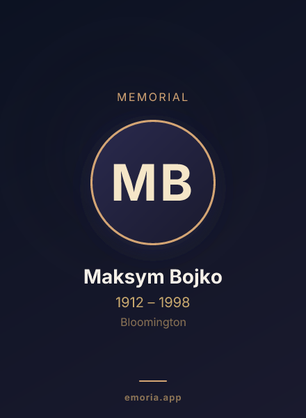 Memorial portrait of Maksym Bojko