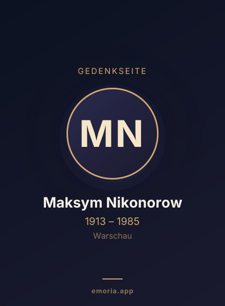 Gedenkportrait von Maksym Nikonorow