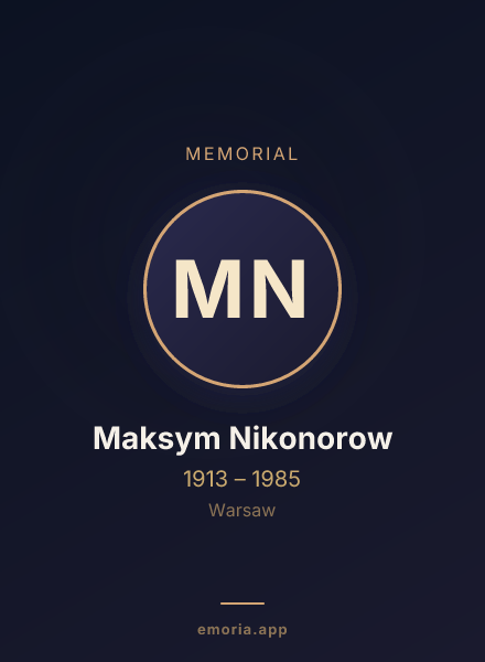 Memorial portrait of Maksym Nikonorow
