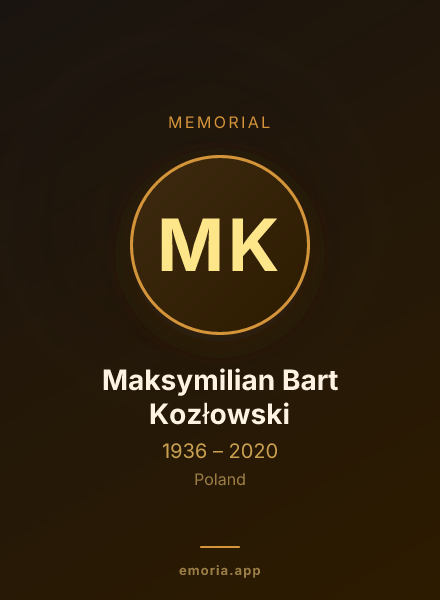 Memorial portrait of Maksymilian Bart Kozłowski
