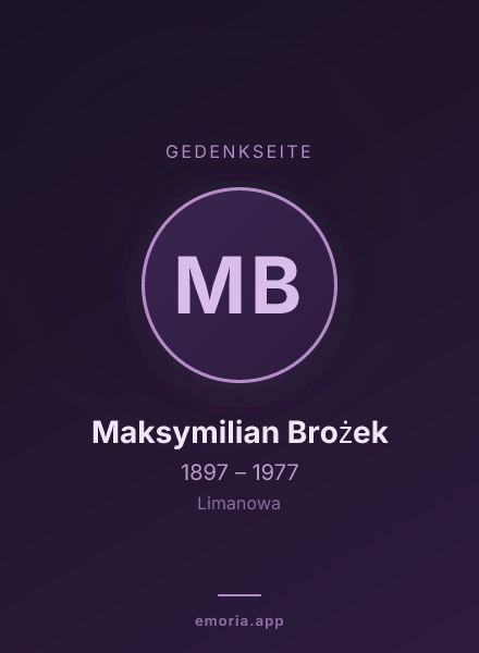 Gedenkportrait von Maksymilian Brożek