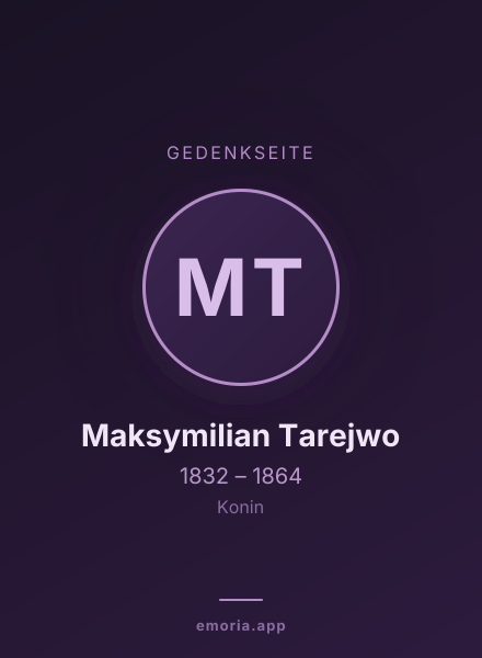 Gedenkportrait von Maksymilian Tarejwo
