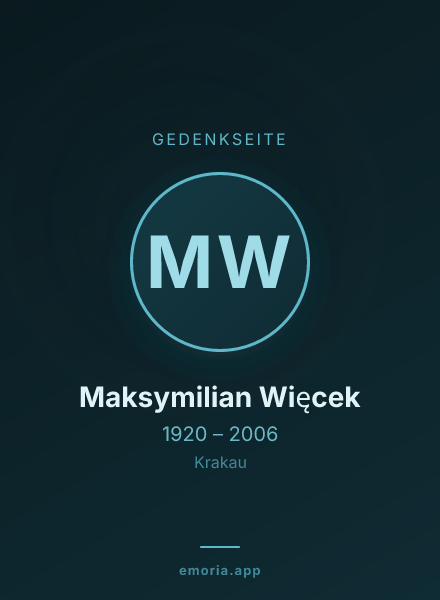 Gedenkportrait von Maksymilian Więcek