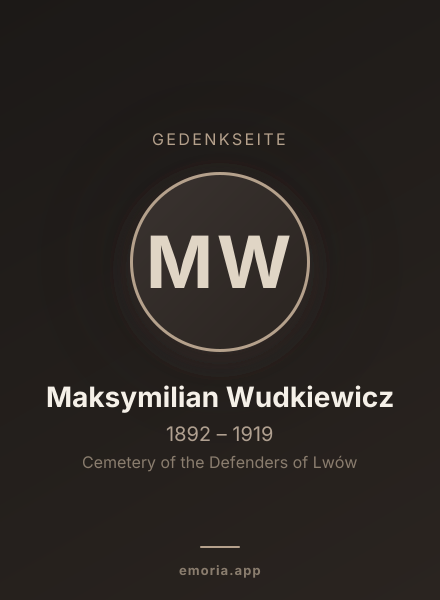 Gedenkportrait von Maksymilian Wudkiewicz