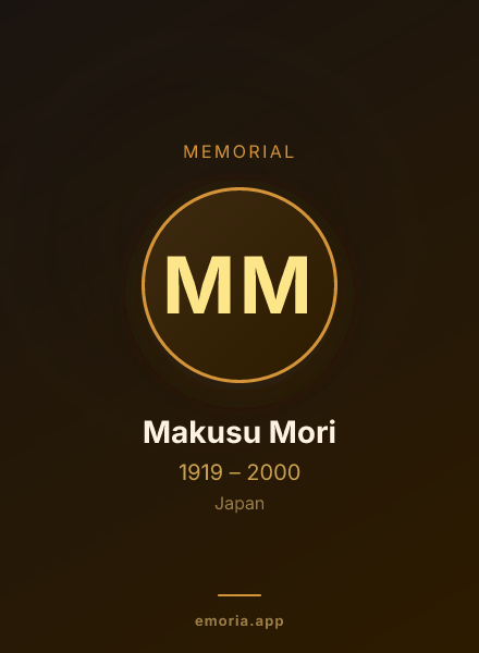 Memorial portrait of Makusu Mori