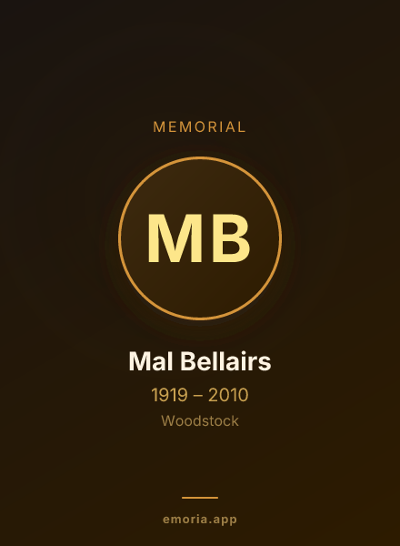 Memorial portrait of Mal Bellairs