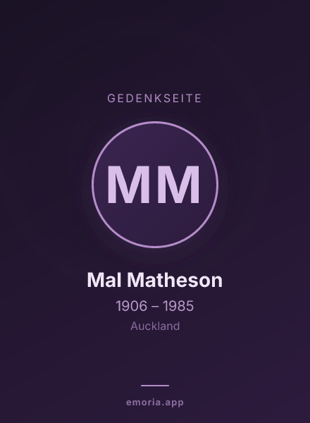 Gedenkportrait von Mal Matheson