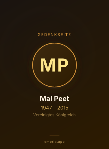 Gedenkportrait von Mal Peet