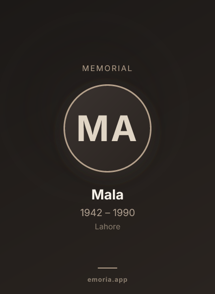 Memorial portrait of Mala