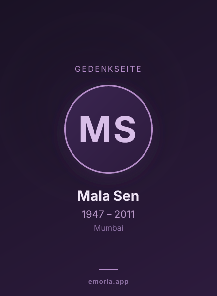 Gedenkportrait von Mala Sen