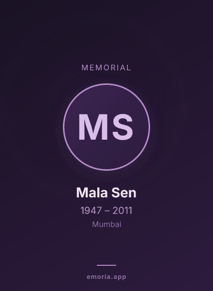 Memorial portrait of Mala Sen