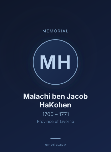 Memorial portrait of Malachi ben Jacob HaKohen