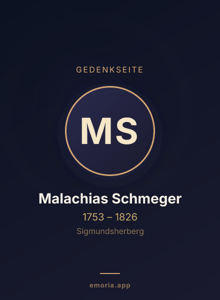 Gedenkportrait von Malachias Schmeger