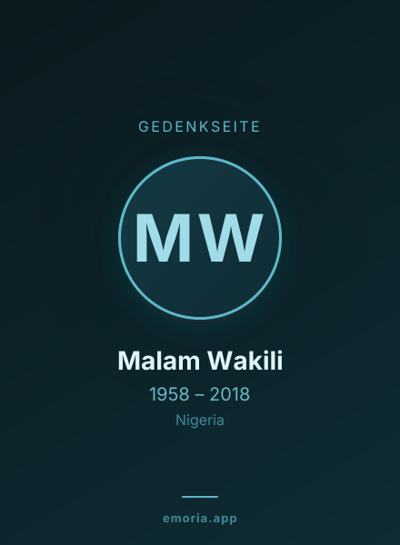 Gedenkportrait von Malam Wakili