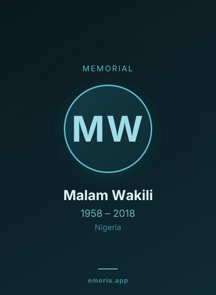 Memorial portrait of Malam Wakili