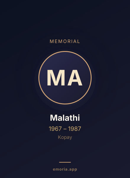 Memorial portrait of Malathi