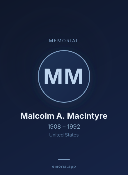 Memorial portrait of Malcolm A. MacIntyre