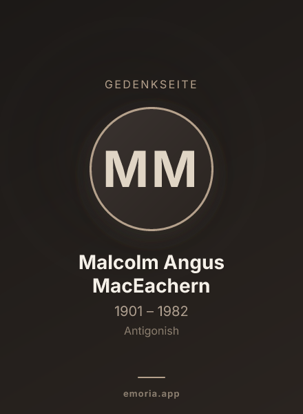 Gedenkportrait von Malcolm Angus MacEachern