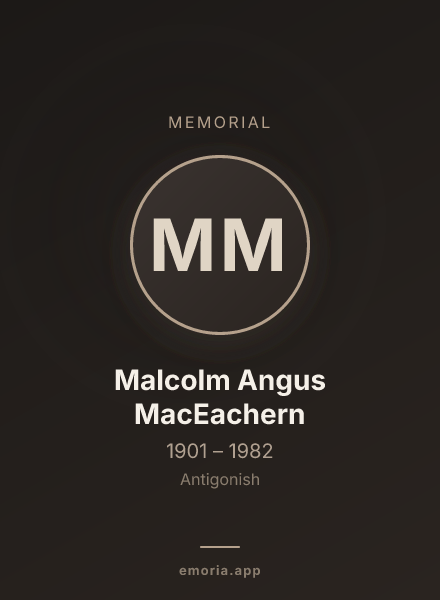 Memorial portrait of Malcolm Angus MacEachern