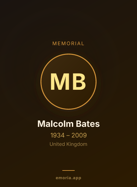 Memorial portrait of Malcolm Bates