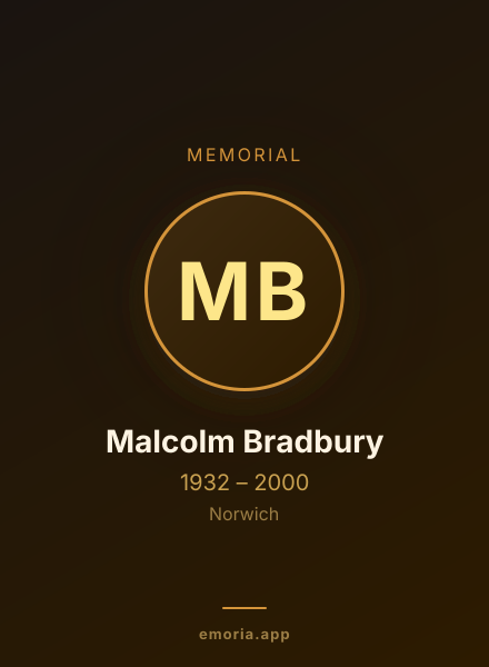 Memorial portrait of Malcolm Bradbury