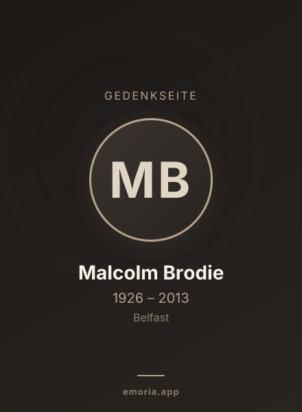 Gedenkportrait von Malcolm Brodie