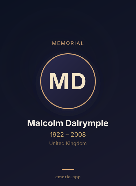 Memorial portrait of Malcolm Dalrymple