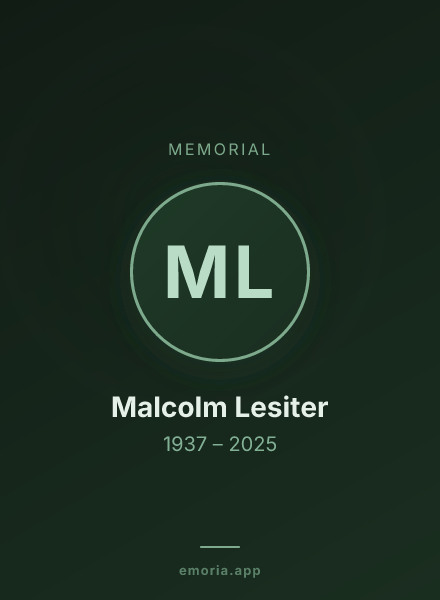 Memorial portrait of Malcolm Lesiter