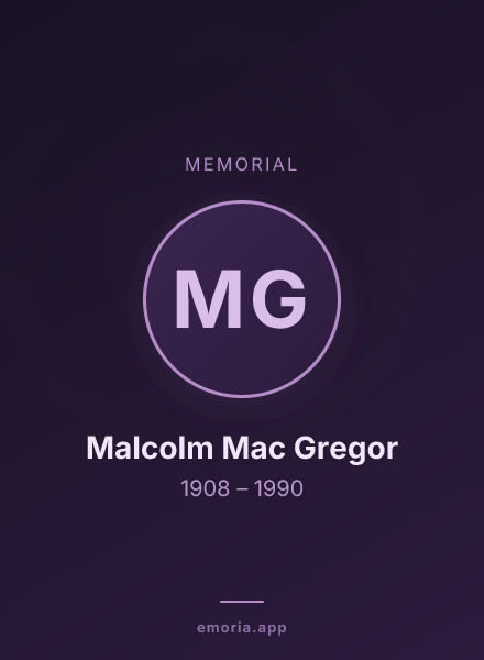 Memorial portrait of Malcolm Mac Gregor