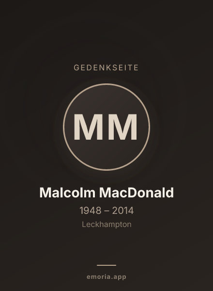 Gedenkportrait von Malcolm MacDonald
