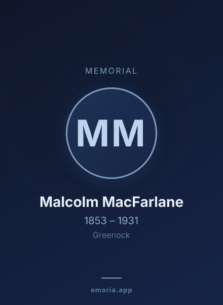Memorial portrait of Malcolm MacFarlane