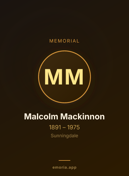 Memorial portrait of Malcolm Mackinnon