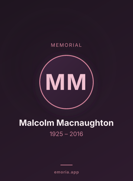 Memorial portrait of Malcolm Macnaughton