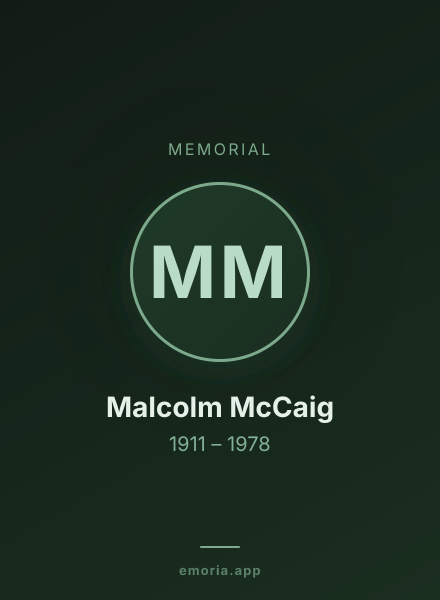Memorial portrait of Malcolm McCaig