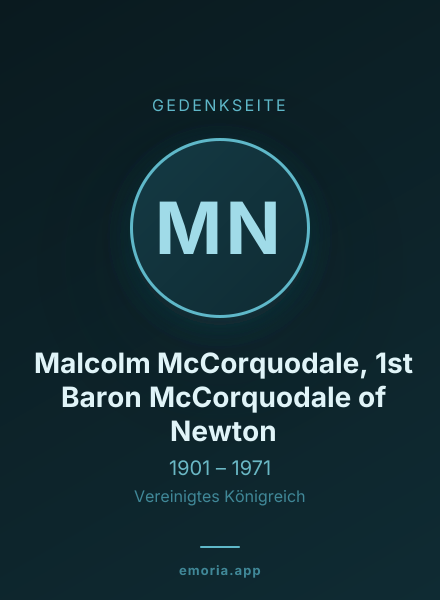 Gedenkportrait von Malcolm McCorquodale, 1st Baron McCorquodale of Newton