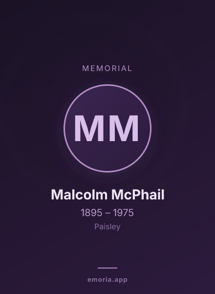Memorial portrait of Malcolm McPhail