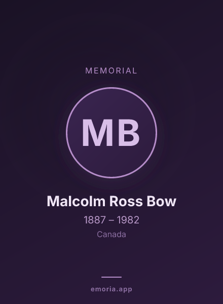 Memorial portrait of Malcolm Ross Bow