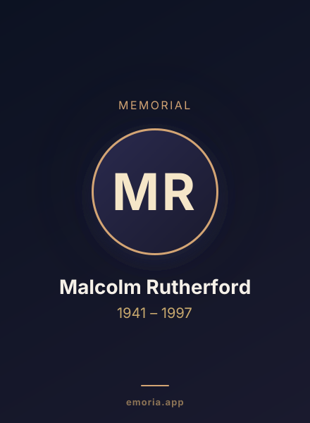 Memorial portrait of Malcolm Rutherford
